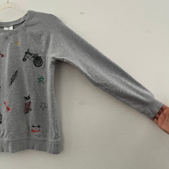 Hanna Andersson Kids Embroidered Sweatshirt Pullover Outdoors Nature Size 150/12 - Picture 6 of 13